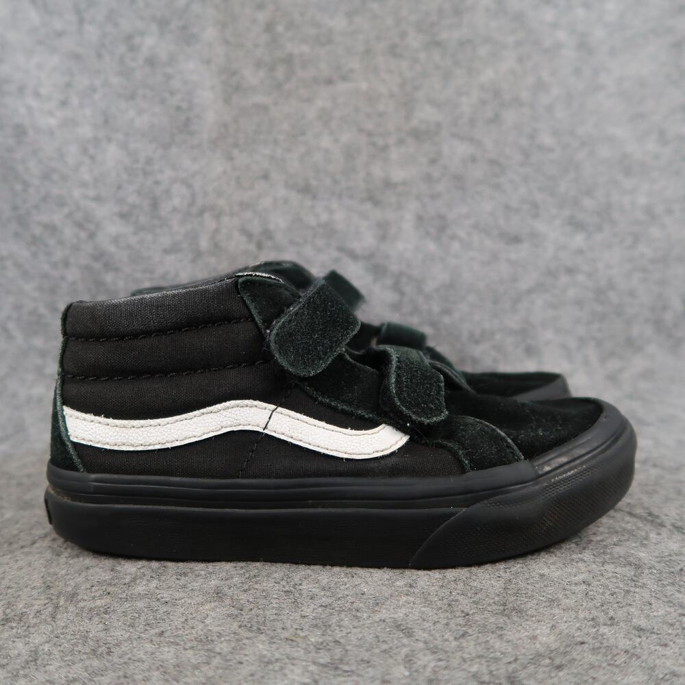 Vans Shoes Kids 13 Sneaker Sk8 Mid Skate Trainer Double Strap Suede Canvas Black